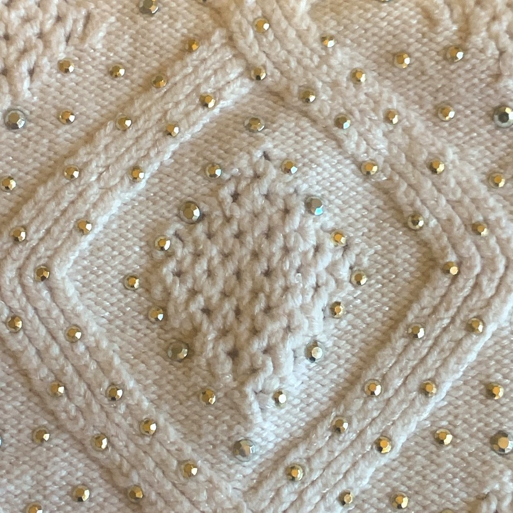 White House Black Market M white sweater w/ sparking details - Picture 2 of 7